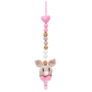 Prendedor Chupeta Coelhinho Amigurumi Artesanal Bebê Prático - Artesanato e Personalizados