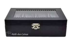 Caixa Marrom para 8 Relógios com Almofadinhas - Artesanato e Personalizados