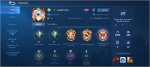 Vendo conta com 98 heróis e 128 skins - Mobile Legends