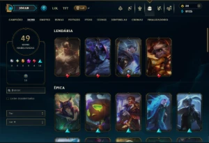 Unranked com 90 Champs e 49 Skins - League of Legends LOL
