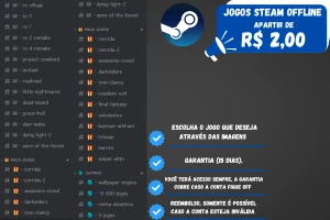 ✨ Jogos Atuais Steam - Conta Offline (Entrega Automática) ✨