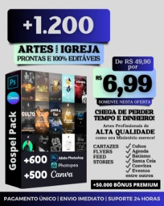 Pack Gospel 1200 Artes para Igrejas e Ministérios