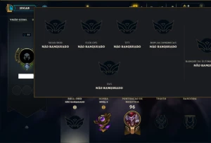 Unranked com 40 Champs e 38 Skins - League of Legends LOL