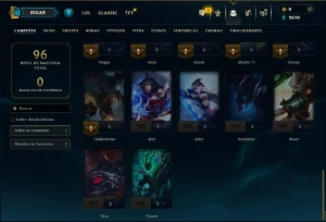 Unranked com 40 Champs e 38 Skins - League of Legends LOL