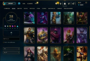 Unranked com 40 Champs e 38 Skins - League of Legends LOL