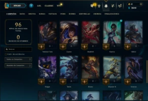 Unranked com 40 Champs e 38 Skins - League of Legends LOL