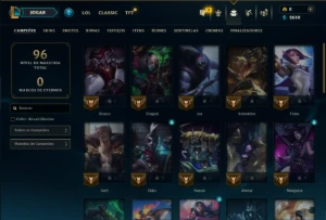 Unranked com 40 Champs e 38 Skins - League of Legends LOL