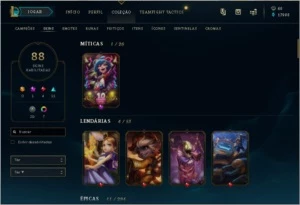 Conta Unranked 88 Skins (Graves Vitorioso, Maokai Vitorioso) - League of Legends LOL