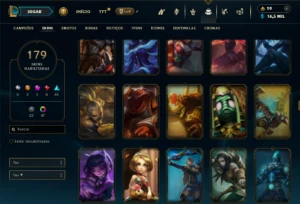 Conta Ouro 1 com TODOS os champs e 179 Skins - League of Legends LOL