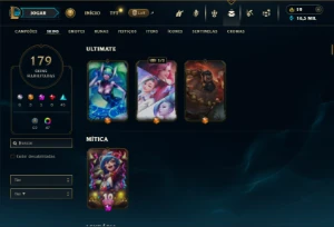 Conta Ouro 1 com TODOS os champs e 179 Skins - League of Legends LOL