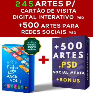 Cartões digitais interativo em PSD - Serviços Digitais