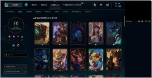 conta league of legends 70 skins LOL