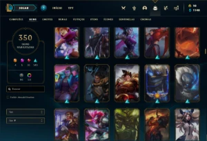 Conta bronze 2 com TODOS os champs e 350 Skins (Nivel 657) - League of Legends LOL