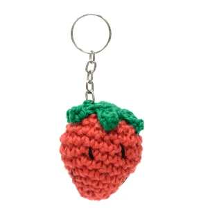 Chaveiro Morango em Amigurumi - Artesanato e Personalizados