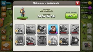 Cv10, XP 132, bem upado - Clash of Clans