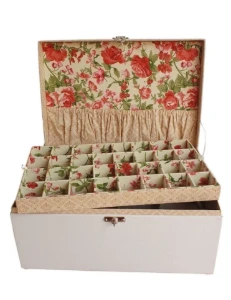 Porta-Joias Extra Grande Branco e Floral - Artesanato e Personalizados