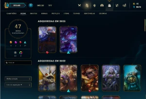 Conta Platina 4, 75 Champ, 47 Skins, Nivel 141 - League of Legends LOL