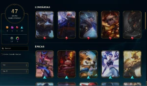 Conta Platina 4, 75 Champ, 47 Skins, Nivel 141 - League of Legends LOL