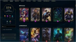 League Of Legends - 374 skins - 100 Pontos de Prestigio LOL