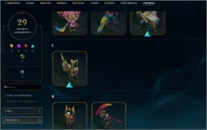 League Of Legends - 374 skins - 100 Pontos de Prestigio LOL