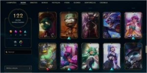 CONTA LOL NV364 PRATA 3 - 122 SKINS - League of Legends