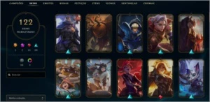 CONTA LOL NV364 PRATA 3 - 122 SKINS - League of Legends