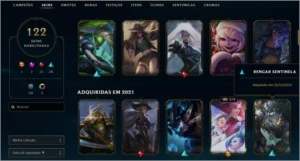CONTA LOL NV364 PRATA 3 - 122 SKINS - League of Legends