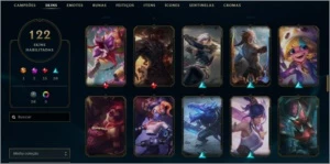 CONTA LOL NV364 PRATA 3 - 122 SKINS - League of Legends