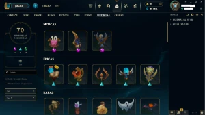 Conta lol diamantes IV full champs, 466 skins diversos raros - League of Legends