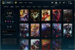 CONTA LOL COM 139 SKINS + 126 EMOTES + PASSE TFT - League of Legends