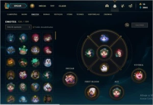 CONTA LOL COM 139 SKINS + 126 EMOTES + PASSE TFT - League of Legends