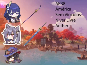 AR38-Raiden+Cortadora+Keqing+Mona+Juramento pela Liberdade - Genshin Impact
