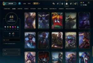 Ouro 1 com 130 Champs e 48 Skins +6 Vitoriosas - League of Legends LOL
