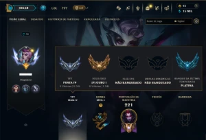 Ouro 1 com 130 Champs e 48 Skins +6 Vitoriosas