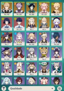 AR 55 Durin+Bis Venti+Bis Varka+Bis, Albedo e Linnea - Genshin Impact
