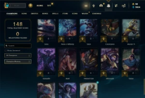 Unranked com 55 Champs e 12 Skins - League of Legends LOL