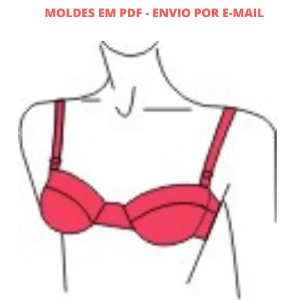 Kit de Moldes PDF Sutiã Meia Taça Bojo Senhoras eTop Costa - Others