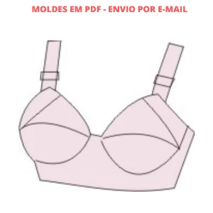 Kit de Moldes PDF Sutiã Meia Taça Bojo Senhoras eTop Costa - Others