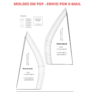 Kit de Moldes PDF Sutiã Meia Taça Bojo Senhoras eTop Costa - Outros