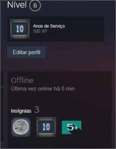 Conta steam medalha 5 e 10 anos - Counter Strike CS