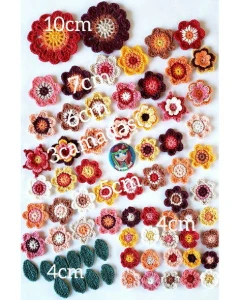 Kit São João Flores de Crochê para Aplique - Artesanato e Personalizados