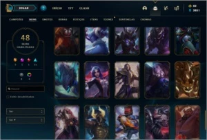 Conta ouro 3 com 48 skins e 57 champs - League of Legends LOL