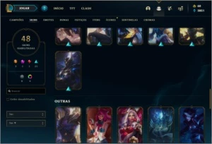 Conta ouro 3 com 48 skins e 57 champs - League of Legends LOL