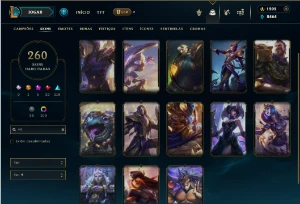 Esmeralda 4 com TODOS os champs e 260 Skins + 13 Vitoriosas - League of Legends LOL