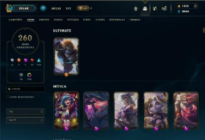 Esmeralda 4 com TODOS os champs e 260 Skins + 13 Vitoriosas - League of Legends LOL