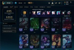 Esmeralda 4 com TODOS os champs e 260 Skins + 13 Vitoriosas - League of Legends LOL