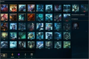 Conta League of Legends LoL Unranked 104 skins 1760 RP 53 PP