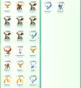 Conta Pokemon Go LV35 com 141 Lendários