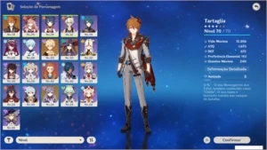 ✨ GENSHIN IMPACT CONTA COM CHILDE + MONA + KEQING AR44 ✨