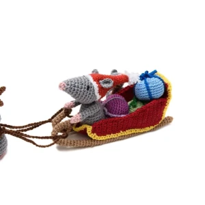 Trenó de Natal com ratinhos em amigurumi - Artesanato e Personalizados